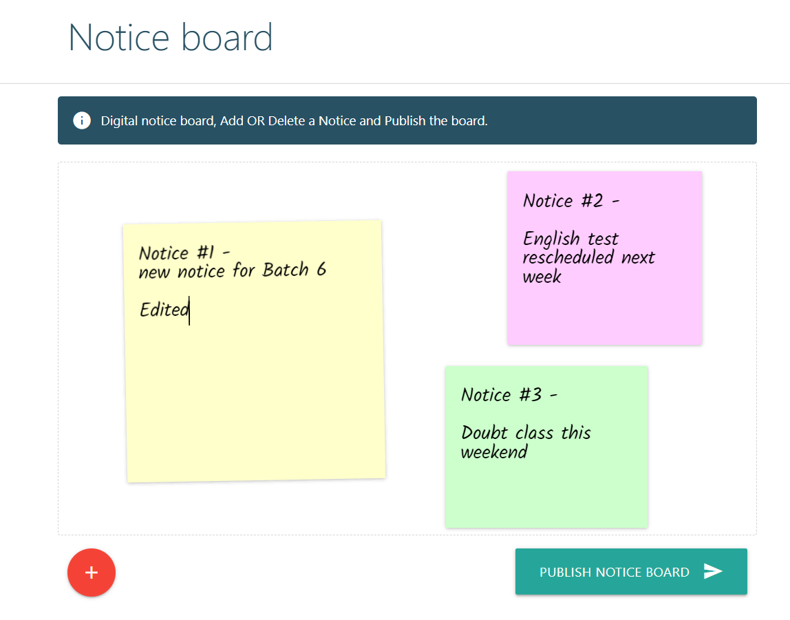 Digital notice board